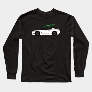 Funny Christmas Ugly Sweater R35 GTR Skyline Tree on Car Long Sleeve T-Shirt